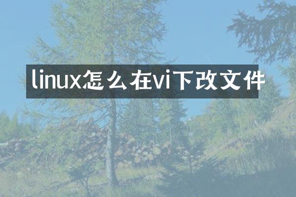 linux怎么在vi下改文件