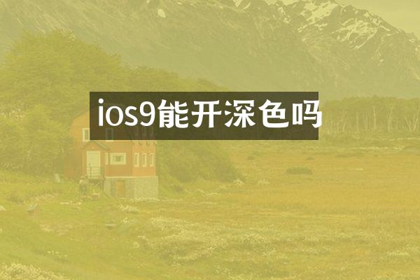 ios9能开深色吗