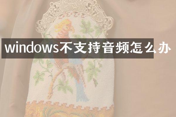 windows不支持音频怎么办