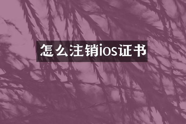 怎么注销ios证书