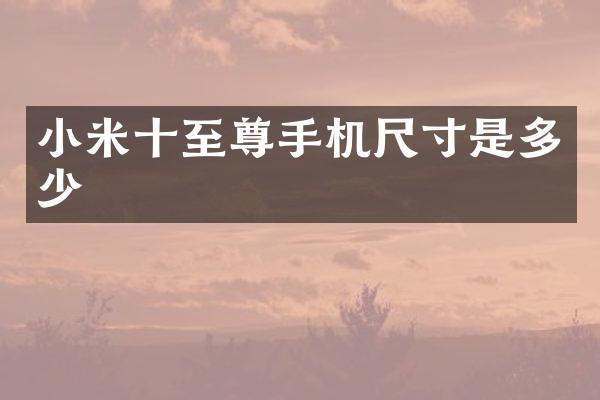 小米十至尊手机尺寸是多少