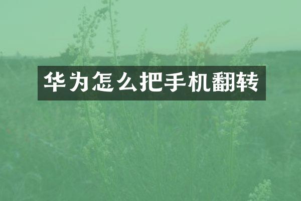 华为怎么把手机翻转