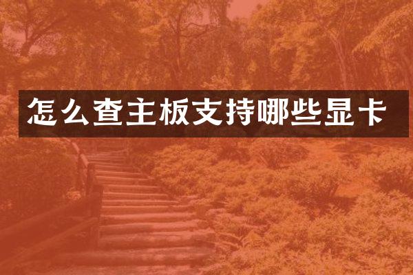 怎么查主板支持哪些显卡