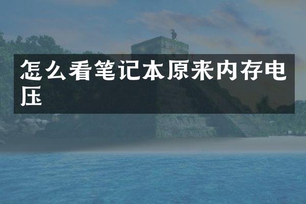 怎么看笔记本原来内存电压