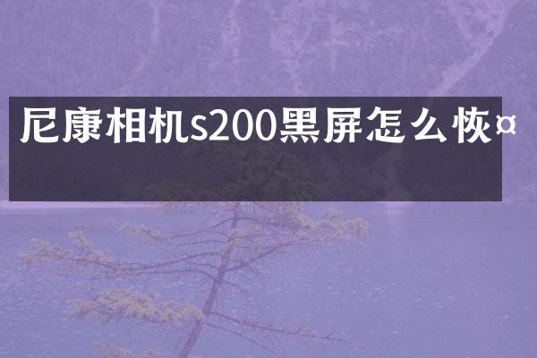 尼康相机s200黑屏怎么恢复