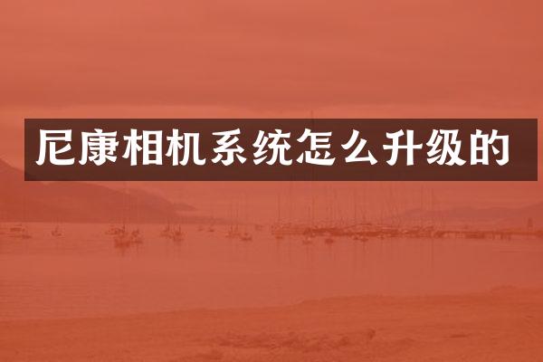 尼康相机系统怎么升级的