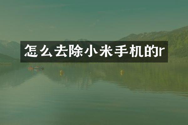 怎么去除小米手机的r