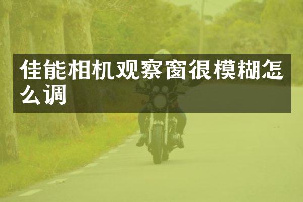 佳能相机观察窗很模糊怎么调