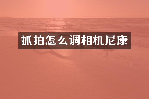 抓拍怎么调相机尼康