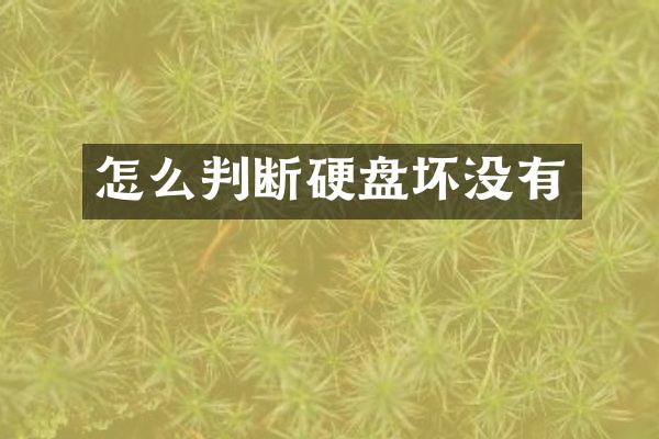 怎么判断硬盘坏没有