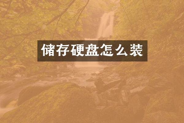 储存硬盘怎么装