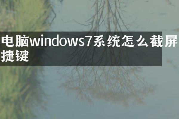 电脑windows7系统怎么截屏快捷键