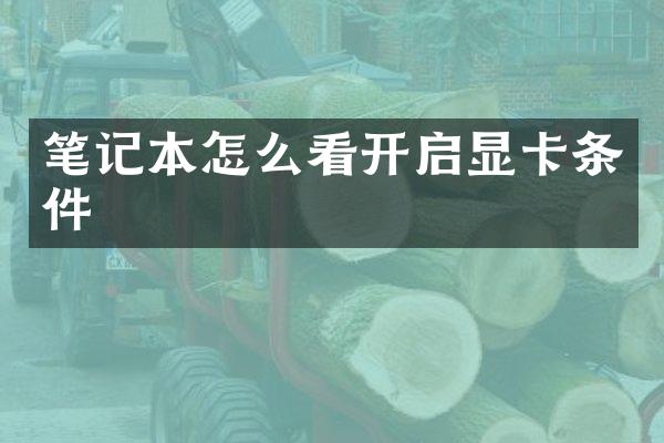 笔记本怎么看开启显卡条件