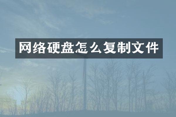 网络硬盘怎么复制文件