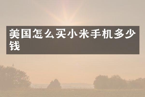美国怎么买小米手机多少钱