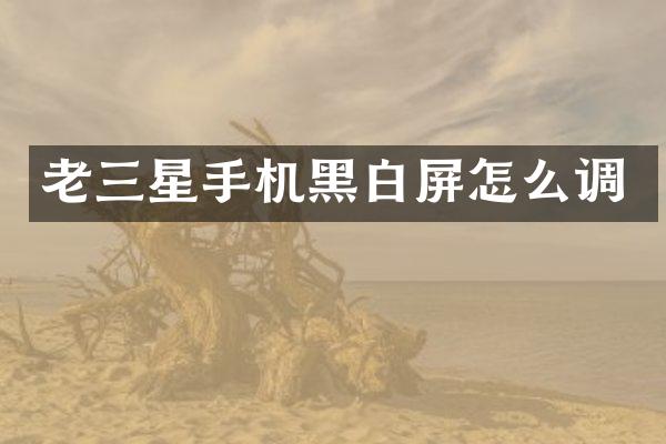 老三星手机黑白屏怎么调