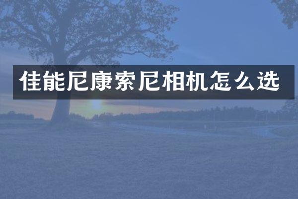 佳能尼康相机怎么选