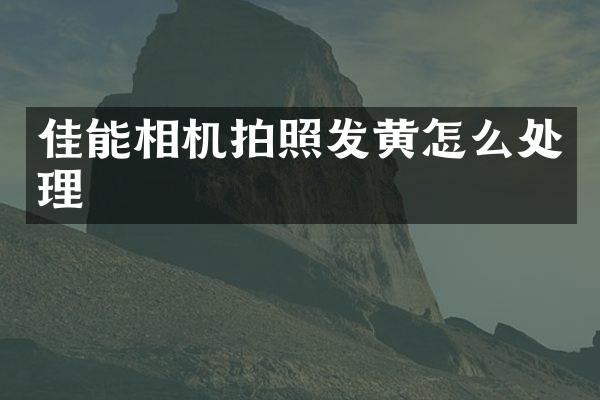 佳能相机拍照发黄怎么处理