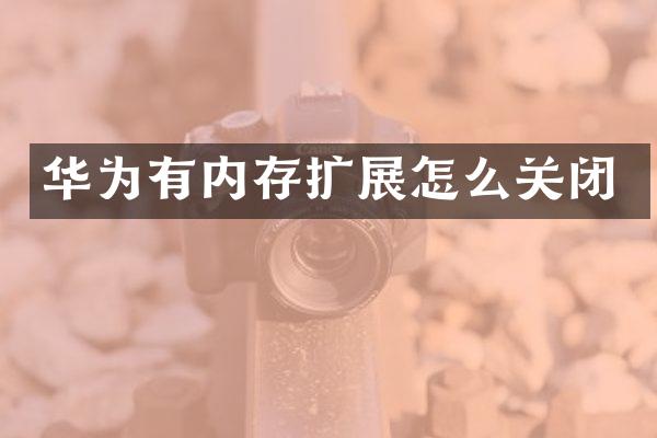 华为有内存扩展怎么关闭