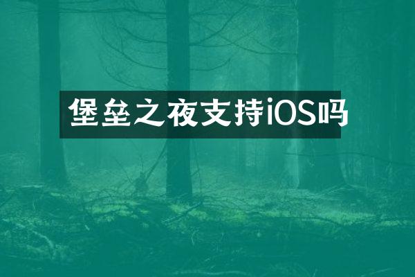 堡垒之夜支持iOS吗