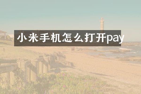 小米手机怎么打开pay