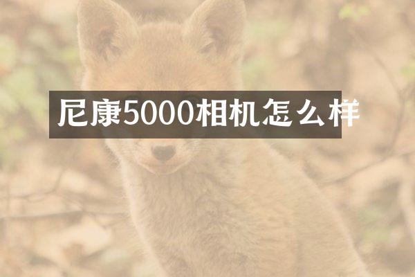 尼康5000相机怎么样