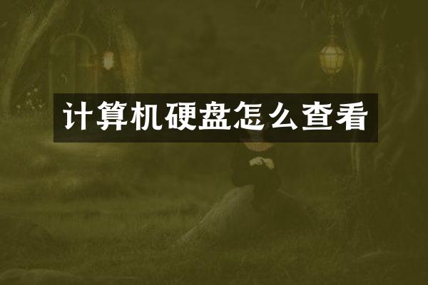 计算机硬盘怎么查看