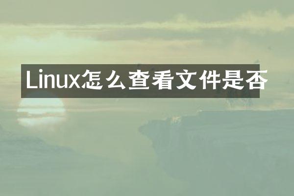 Linux怎么查看文件是否
