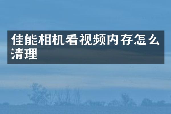 佳能相机看视频内存怎么清理