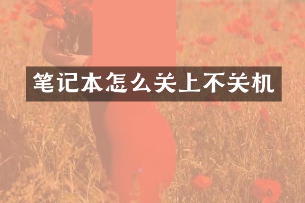 笔记本怎么关上不关机
