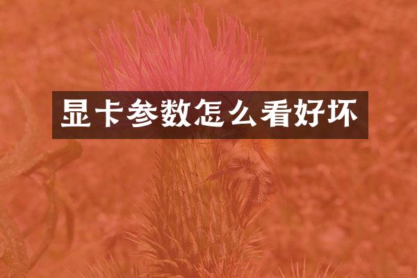 显卡参数怎么看好坏