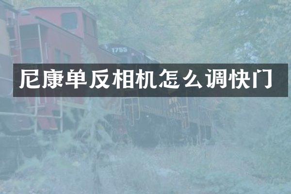 尼康单反相机怎么调快门