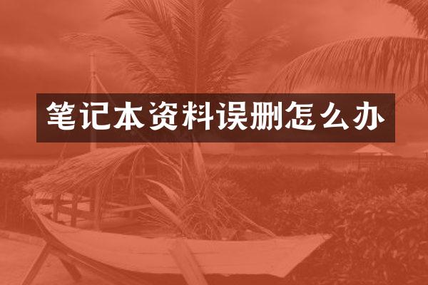 笔记本资料误删怎么办