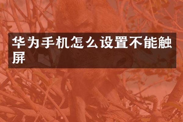 华为手机怎么设置不能触屏