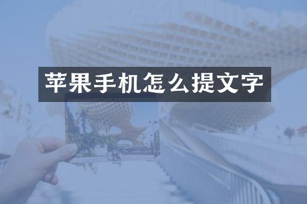 苹果手机怎么提文字