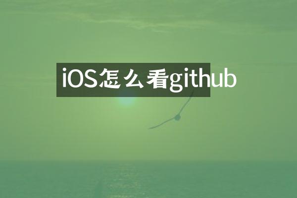iOS怎么看github