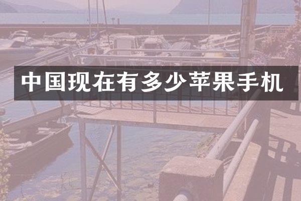 中国现在有多少苹果手机