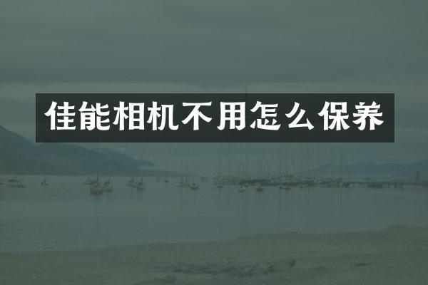佳能相机不用怎么保养
