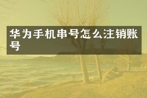 华为手机串号怎么注销账号