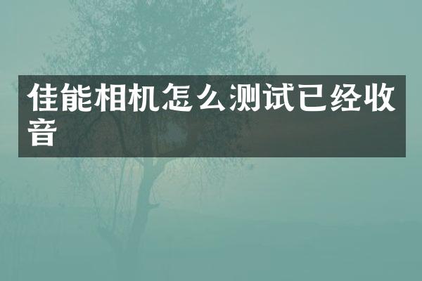 佳能相机怎么测试已经收音