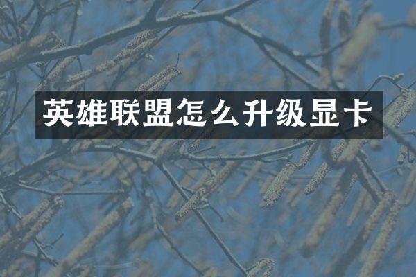 英雄联盟怎么升级显卡