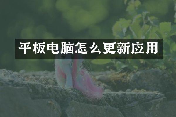 平板电脑怎么更新应用