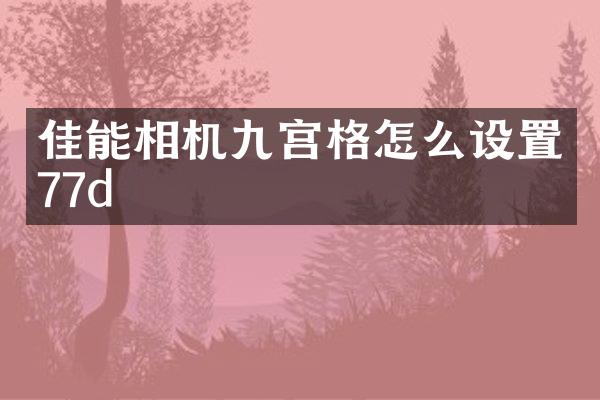 佳能相机九宫格怎么设置77d