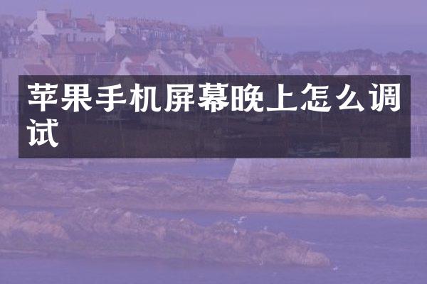 苹果手机屏幕晚上怎么调试