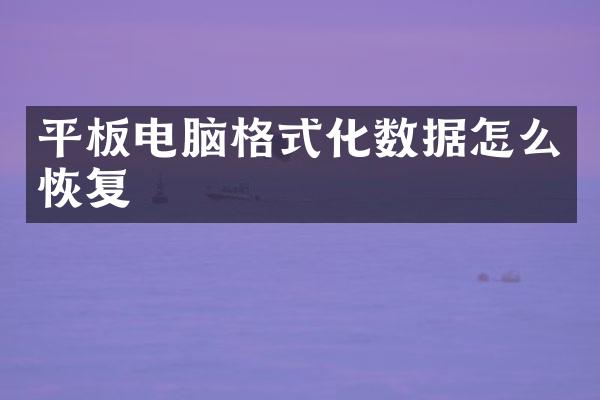 平板电脑格式化数据怎么恢复