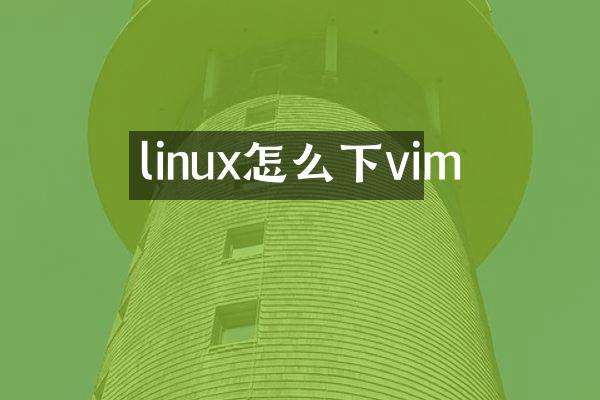 linux怎么下vim
