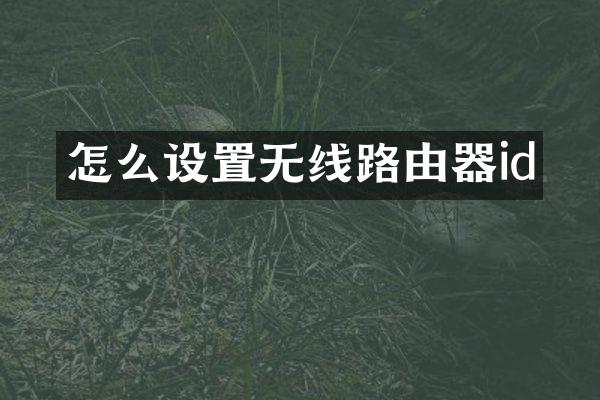 怎么设置无线路由器id