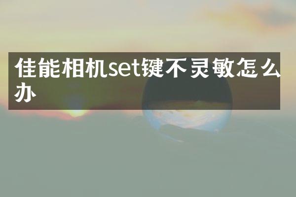 佳能相机set键不灵敏怎么办