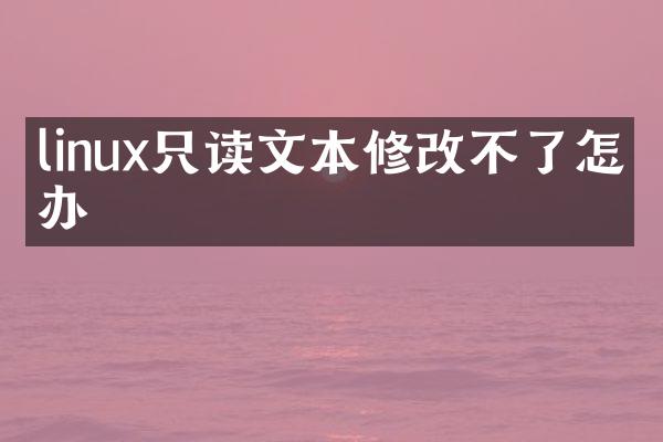 linux只读文本修改不了怎么办