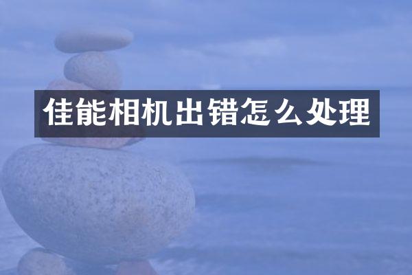 佳能相机出错怎么处理